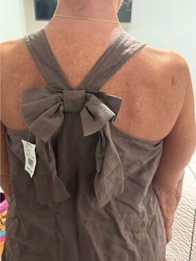 NWT Peach Love California Sleeveless Bow-Back Tank - Drk Cocoa